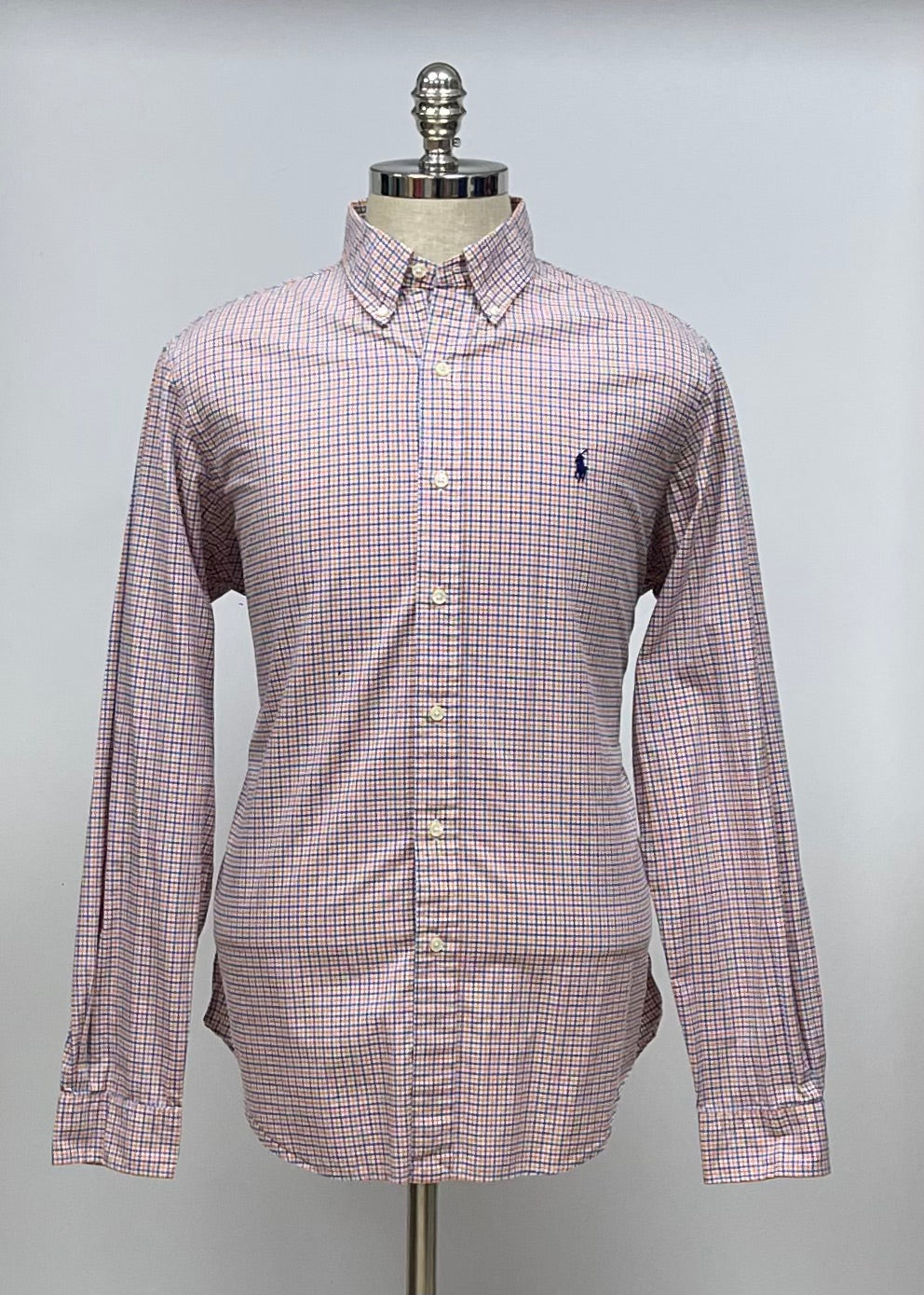 Camisa de cuadros Polo Ralph Lauren🏇 en color naranja, azul y blanco Talla L Entalle Regular