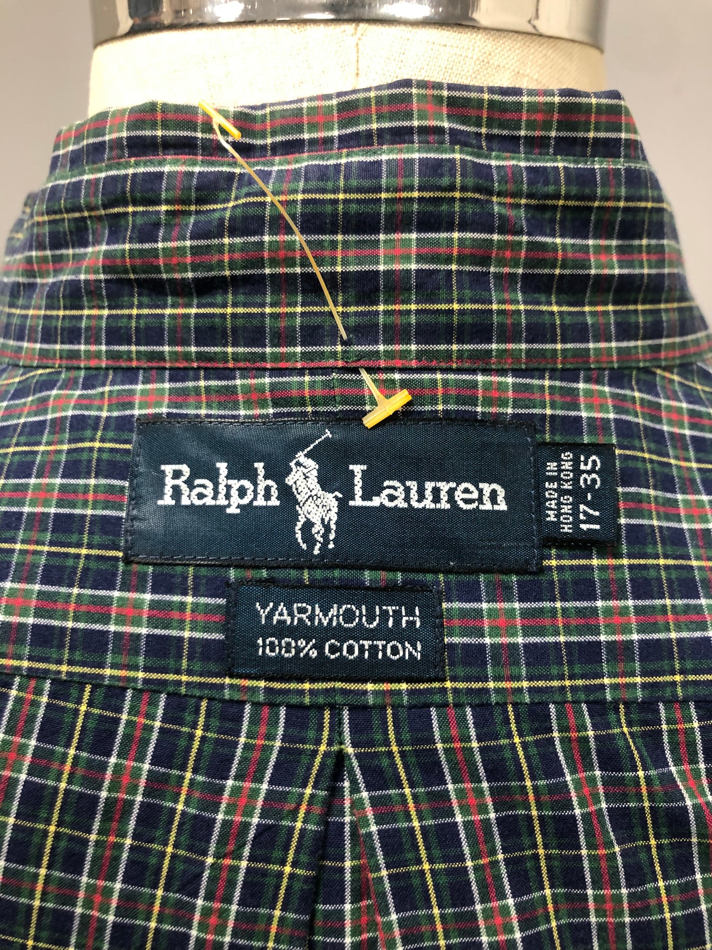Camisa de botones Polo Ralph Lauren 🏇🏼 con cuadros en color verde oscuro, rojo y blanco Talla XL Entalle Regular