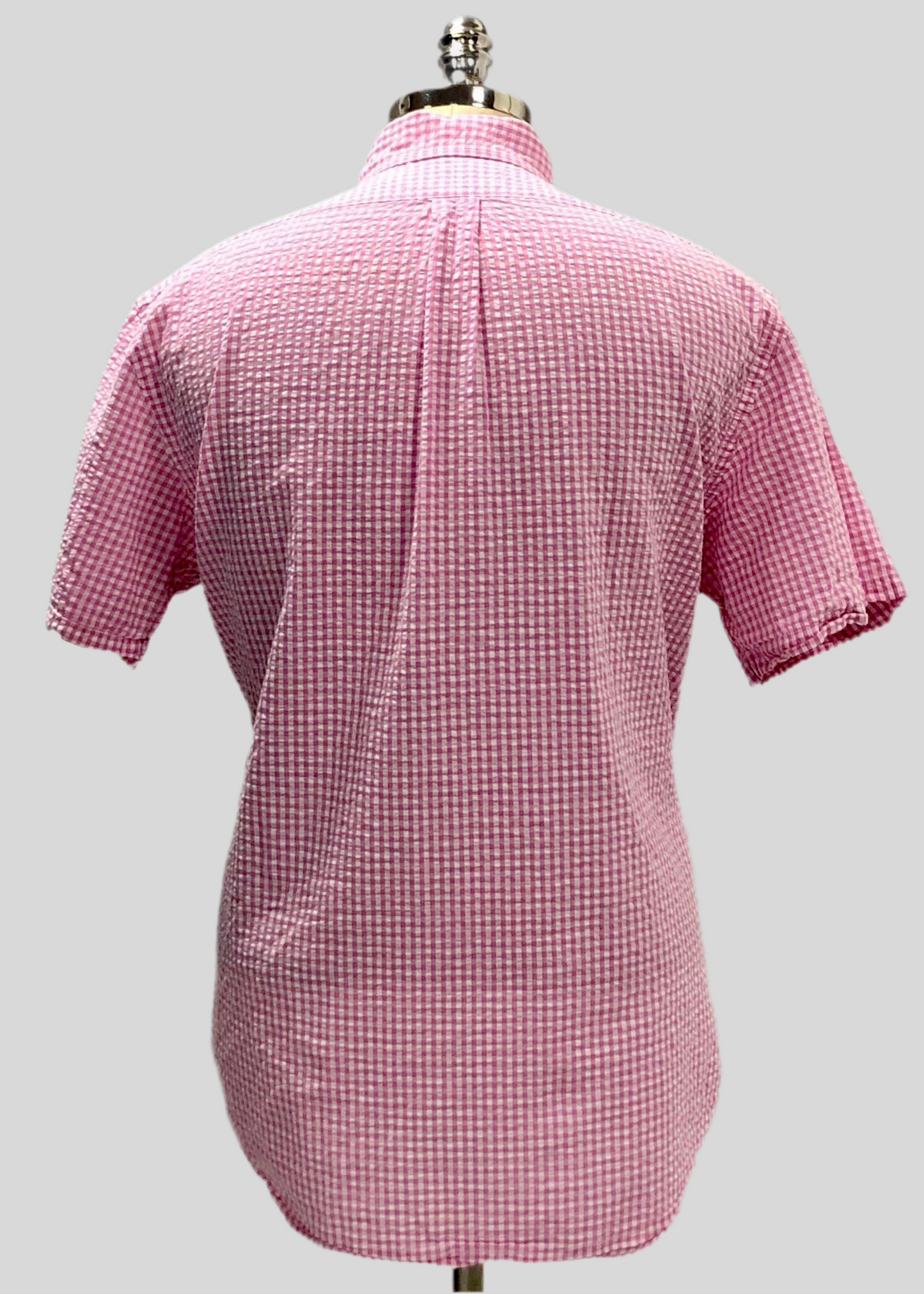 Camisa de botones Polo Ralph Lauren 🏇🏼 Seersucker de cuadros gingham en rosado y blanco Talla XL Entalle Regular
