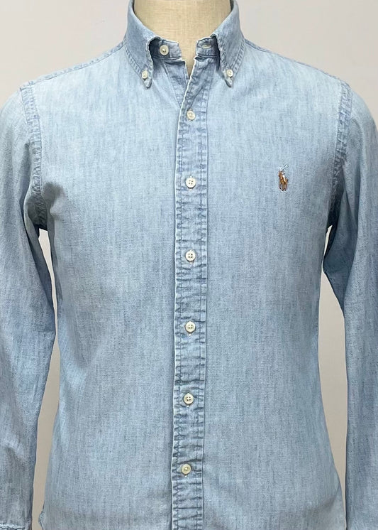 Camisa de jeans Polo Ralph Lauren 🏇🏼 en color celeste Talla S Entalle Regular (ver descripción)