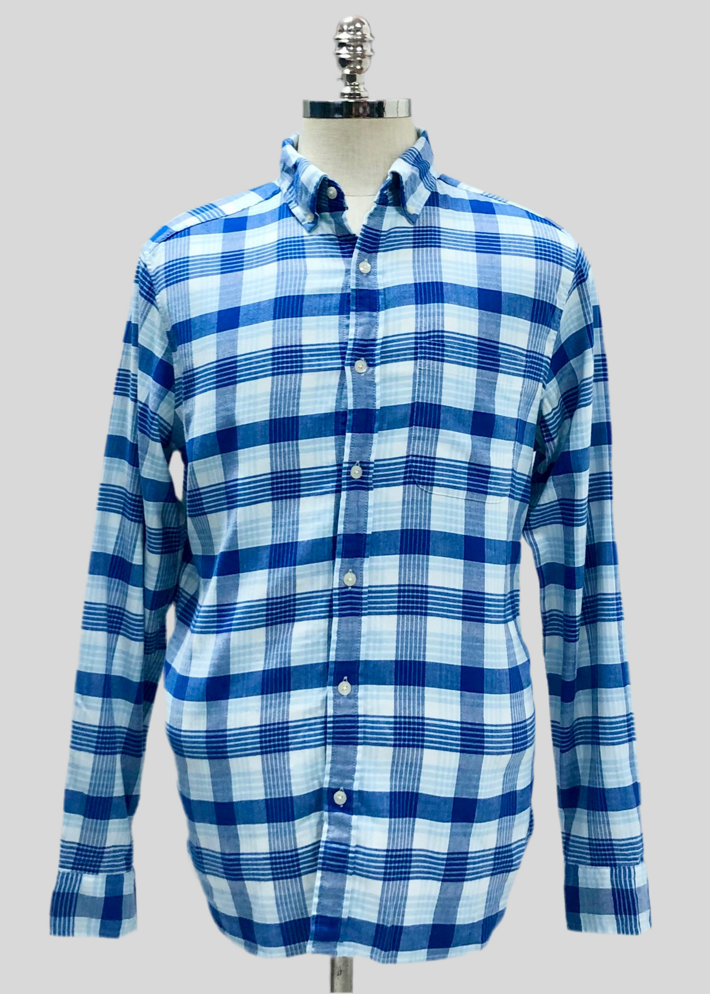 Camisa Vineyard Vines 🐳 de cuadros tartán en color azul y blanco Talla M Entalle Regular