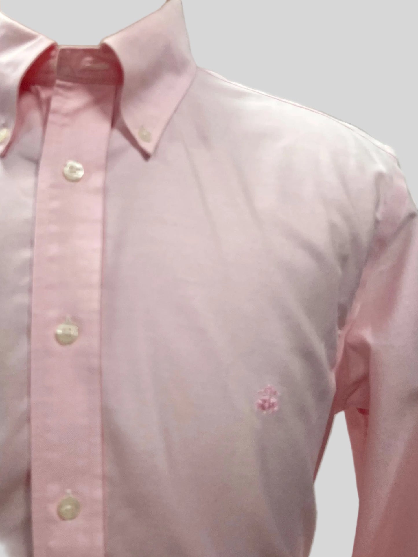 Camisa de botones Brooks Brothers 🐑 Oxford color rosado claro Talla L Entalle Regula