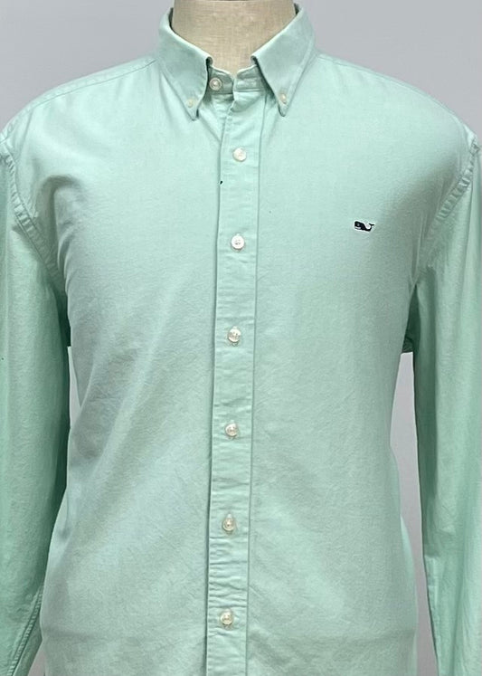 Camisa de botones Vineyard Vines 🐳 Oxford Color Verde claro Talla XL Entalle Slim Fit