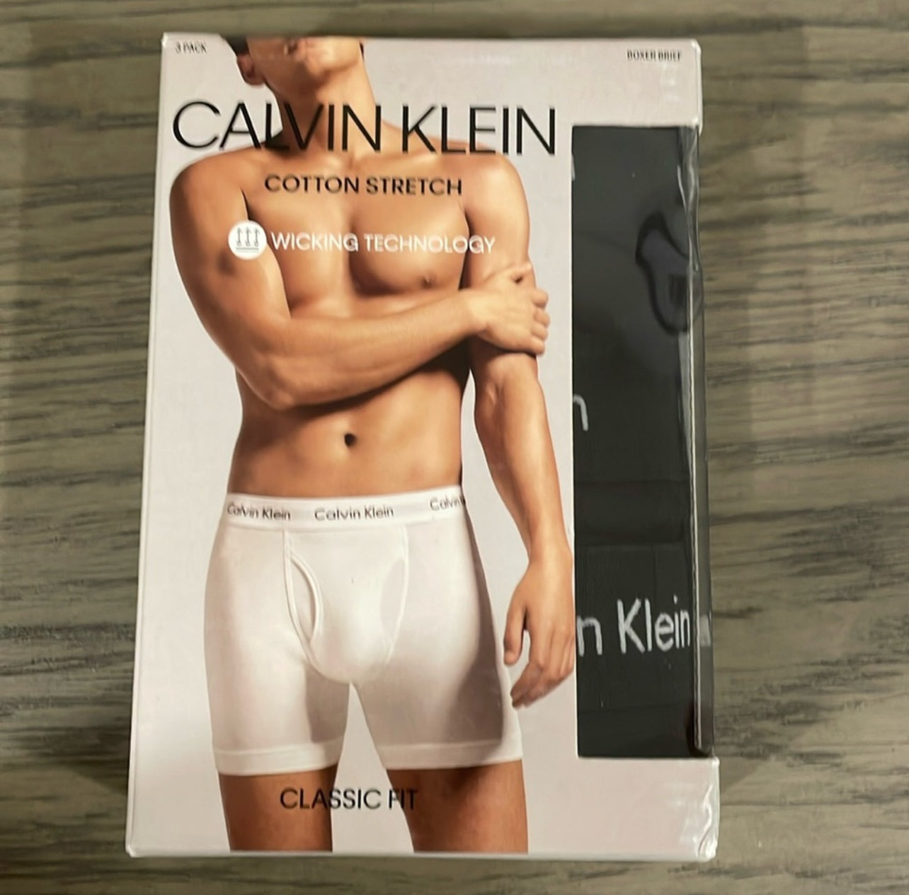 Paquete de 3 Calzoncillos tipo Boxer Calvin Klein Cotton Stretch en color negro - Tela ligera en Talla S