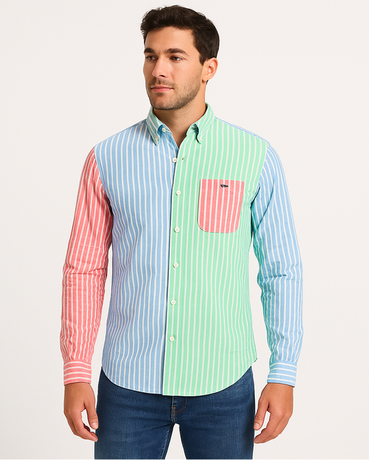 Camisa de botones Vineyard Vines 🐳 De Lino con patrón de rayas multicolor Talla S Entalle Clásico