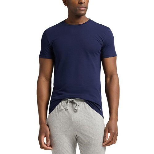 Paquete de 3 Camiseta Interior Polo Ralph Lauren 🏇🏼 Cuello redondo Tela algodón color negro, azul navy y gris Talla M