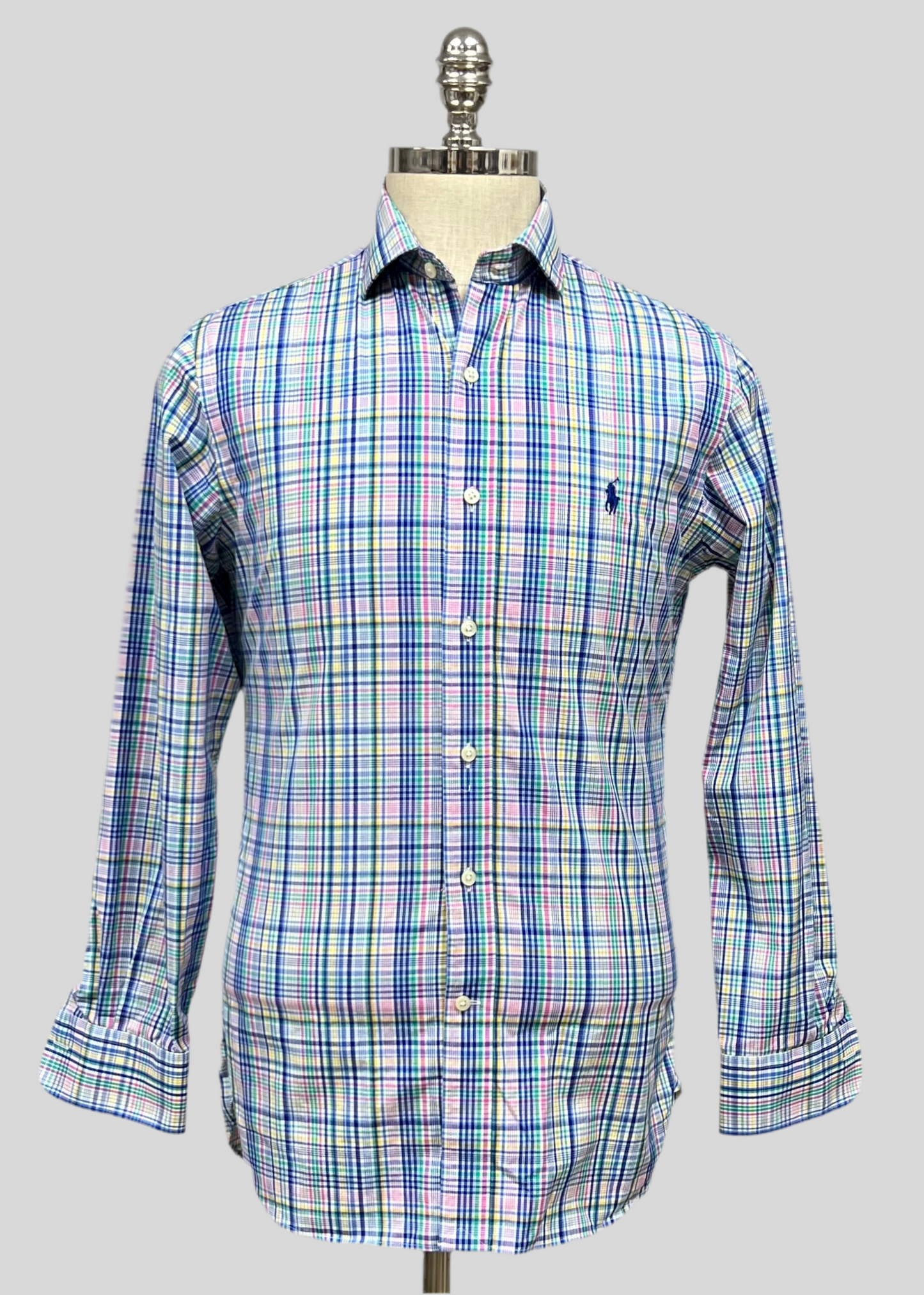 Camisa Polo Ralph Lauren 🏇🏼 con patron de cuadros tartan multicolor Talla M Entalle Slim Fit