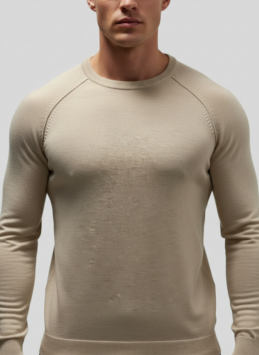 Sueter Jersey con cuello Redondo Banana Republic 🇺🇸 color crema Talla L