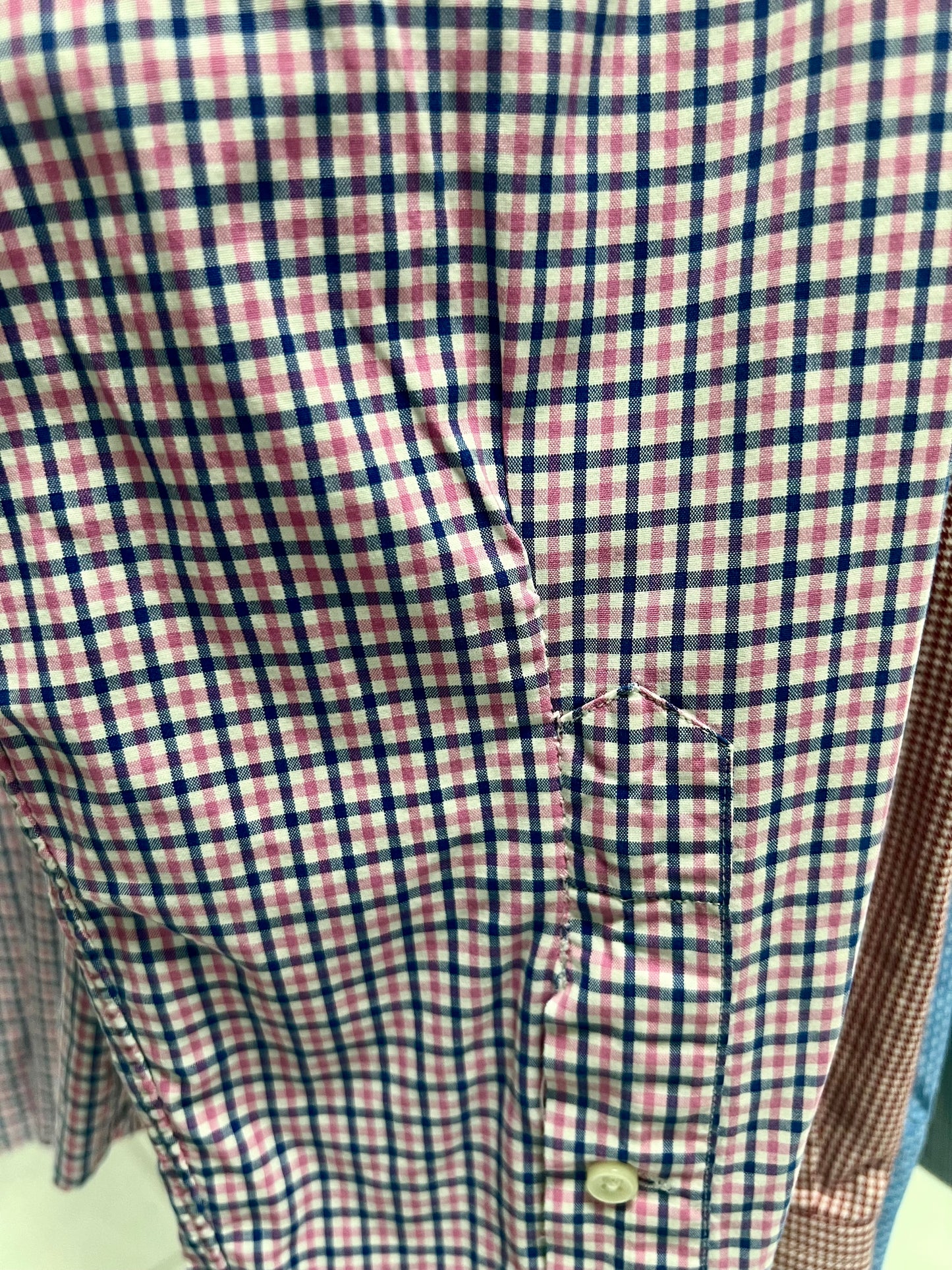 Camisa de botones Polo Ralph Lauren 🏇🏼 color blanco de cuadros rosado y azul Talla XL Entalle Regular (ver descripción)