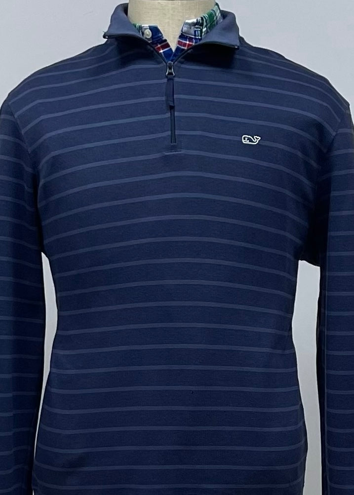 Sueter Jersey Vineyard Vines 🐳 de rayas en color azul oscuro con logo tradicional Tela algodón Pima Talla M