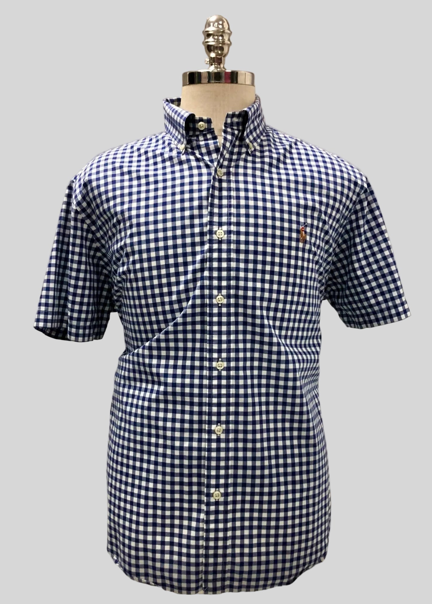Camisa Polo Ralph Lauren 🏇🏼 de cuadros en azul y blanco Talla XL Entalle Clásico