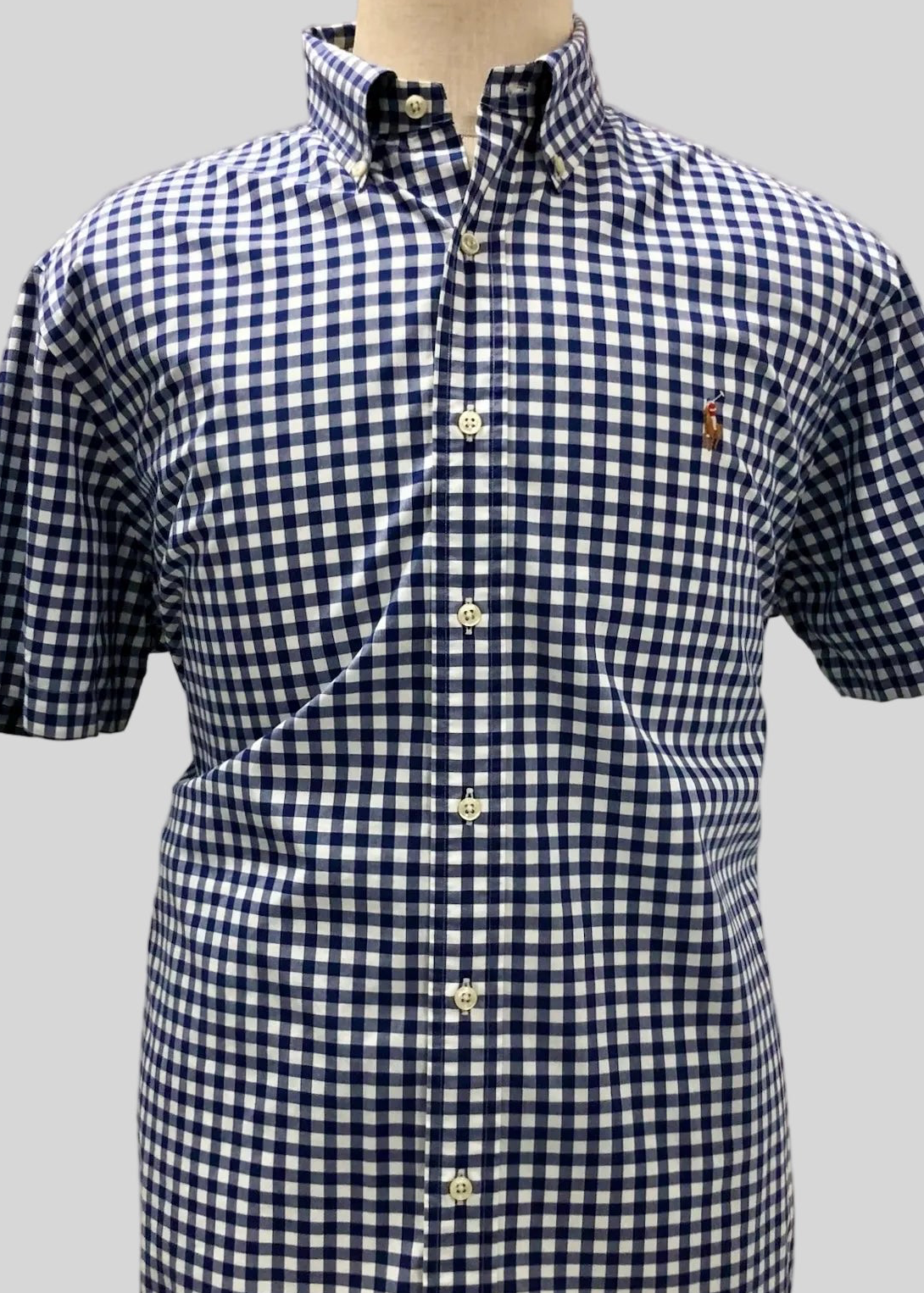 Camisa Polo Ralph Lauren 🏇🏼 de cuadros en azul y blanco Talla XL Entalle Clásico