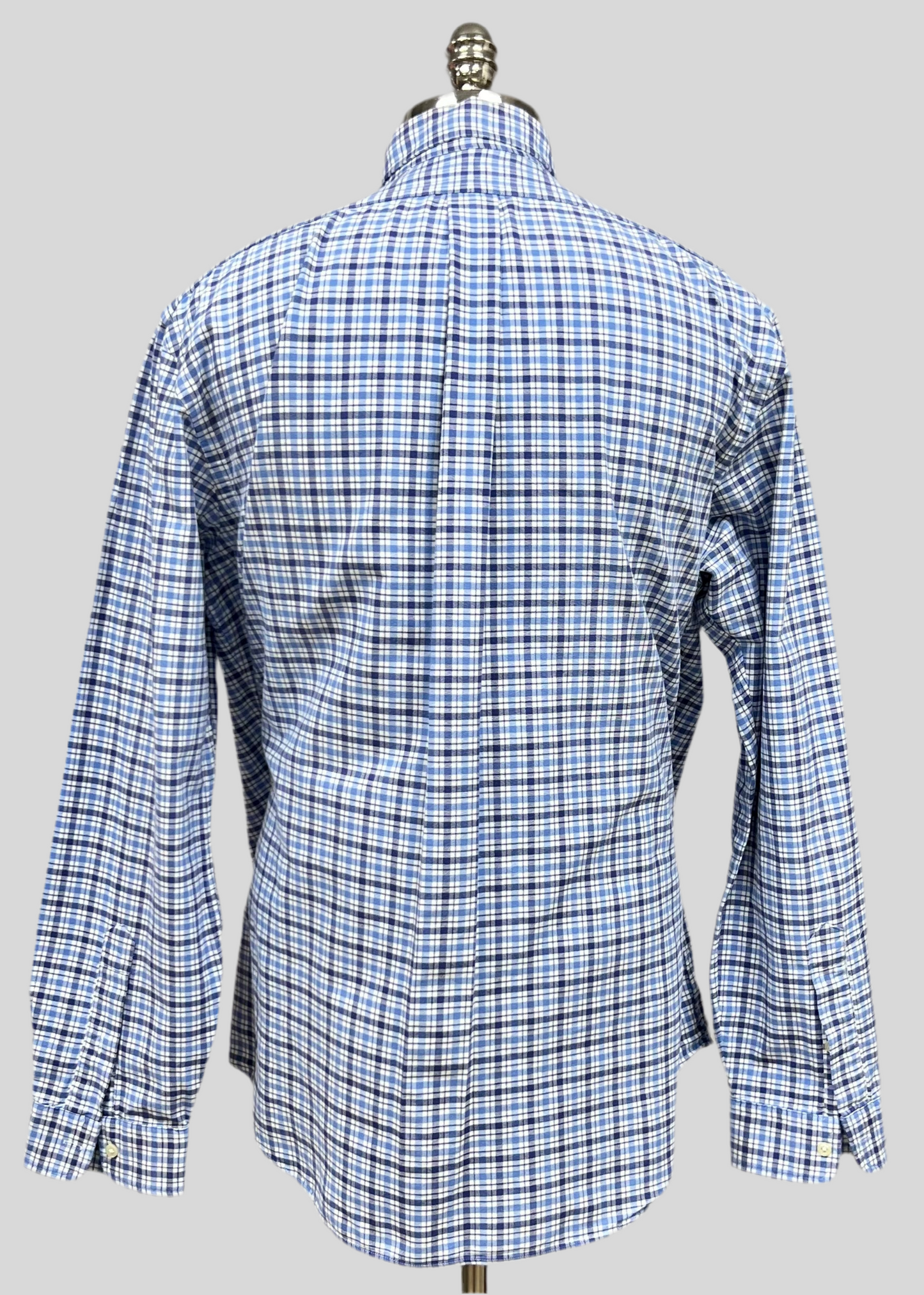 Camisa Polo Ralph Lauren 🏇🏼 Oxford con patron de cuadros azul, celeste y blanco Talla L Entalle Regular