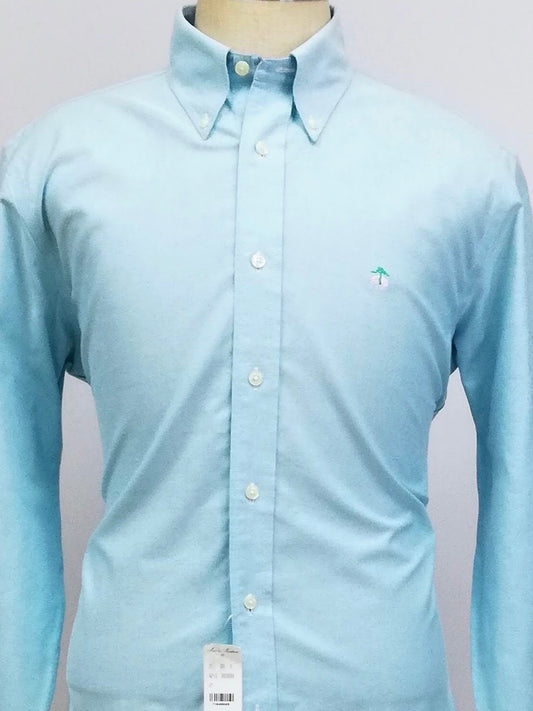 Camisa Brooks Brothers 🐑 color turquesa claro tornasol Talla L Entalle Regular