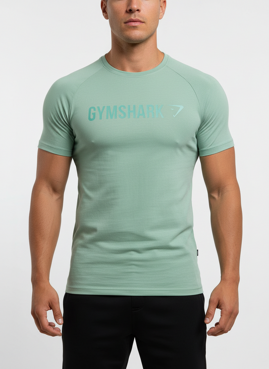 Camiseta de entrenamiento cuello redondo Gymshark 🏋🏽 color verde claro manga corta Talla S