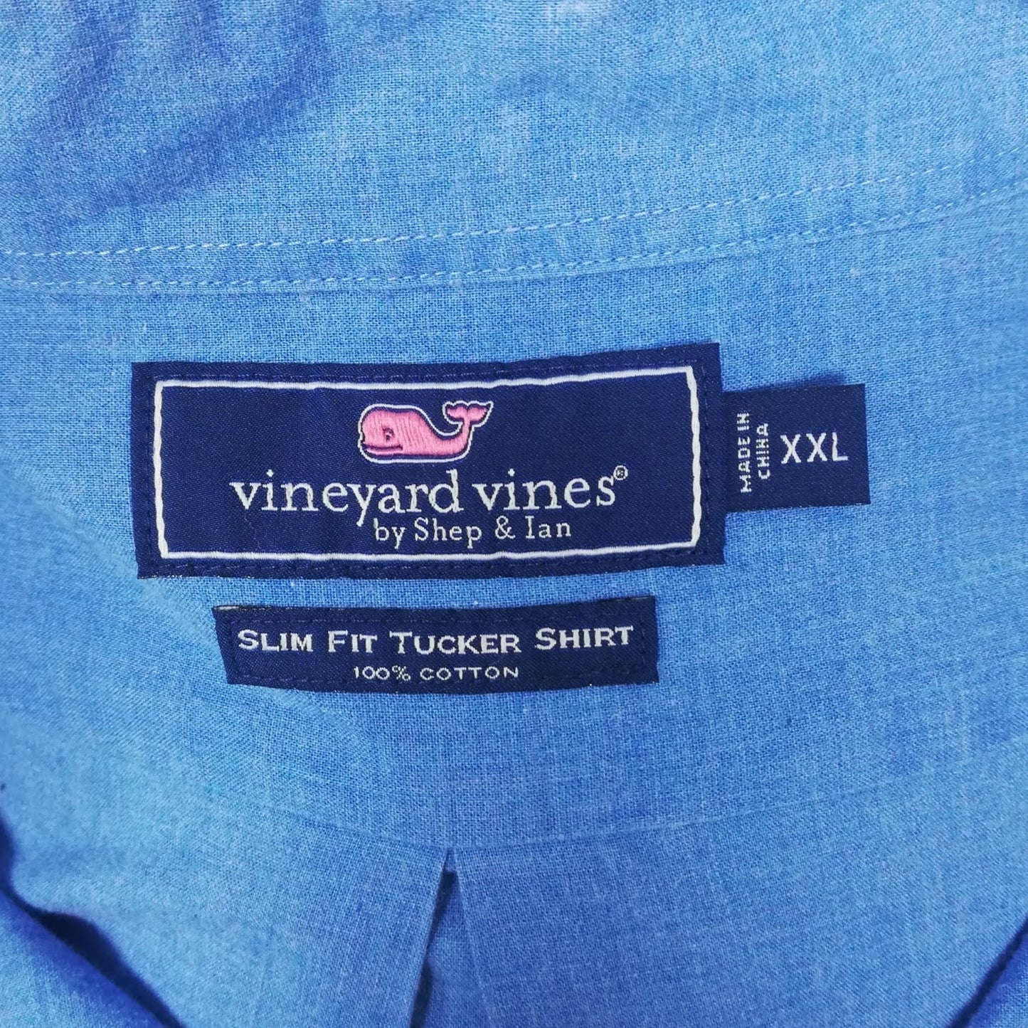 Camisa de botones Vineyard Vines 🐳 Color Azul Talla XXL Entalle Slim Fit