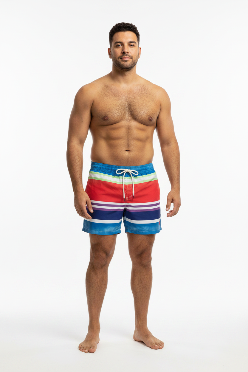 Short de baño Polo Ralph Lauren 🏇🏼 color azul navy con diseño de rayas talla S
