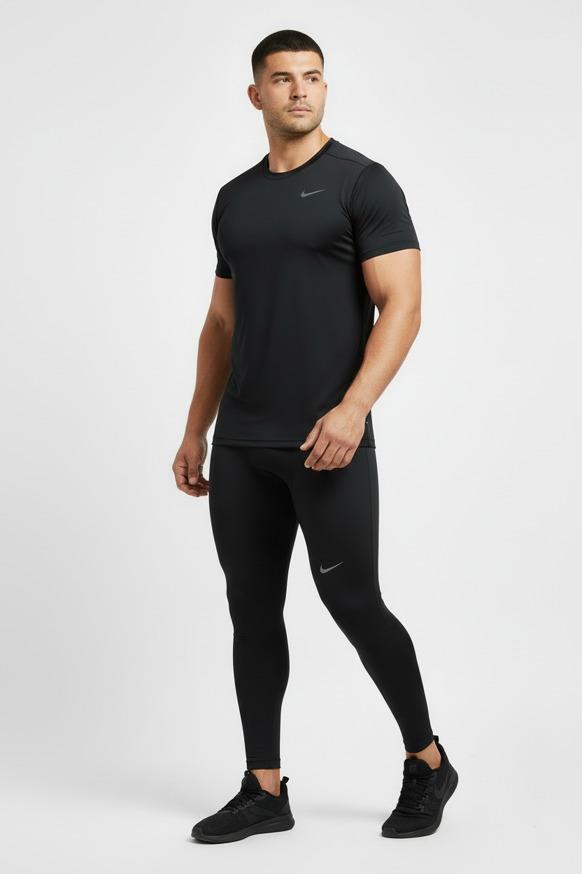 Malla de entrenamiento licra Nike ✔️ Pro Dri-FIT para hombre en Color negro cintura gris Talla L