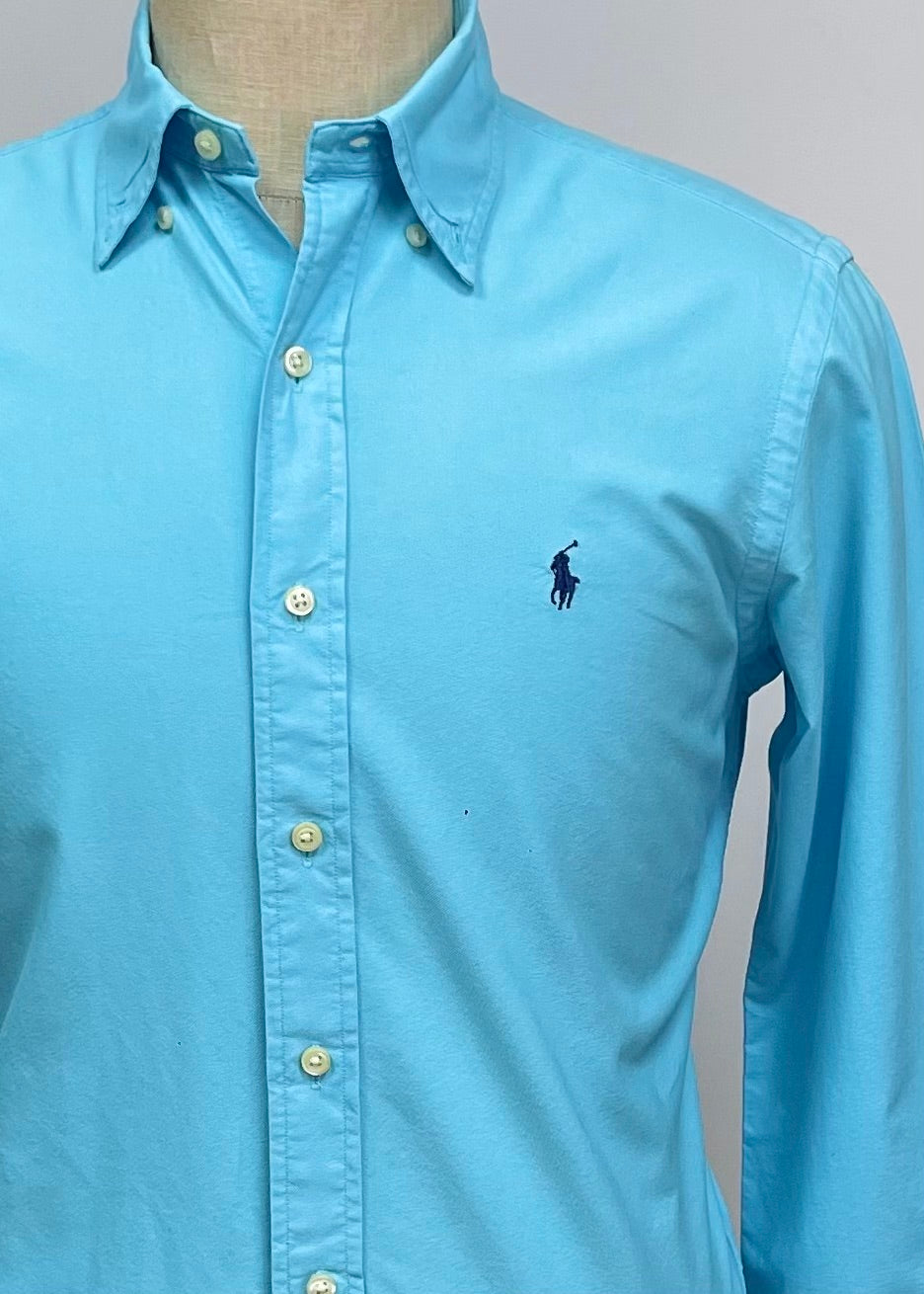 Camisa de botones Polo Ralph Lauren 🏇🏼 Oxford en color turquesa intenso Talla S Entalle Clásico