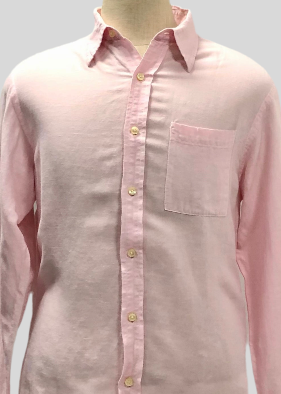 Camisa de botones Michael Kors 🇺🇸 De lino en color rosado claro Talla M Entalle Regular