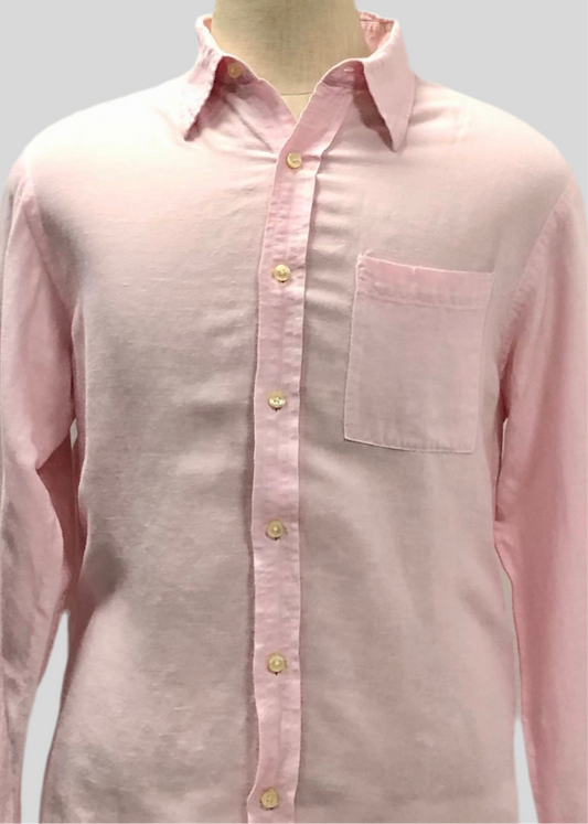 Camisa de botones Michael Kors 🇺🇸 De lino en color rosado claro Talla M Entalle Regular