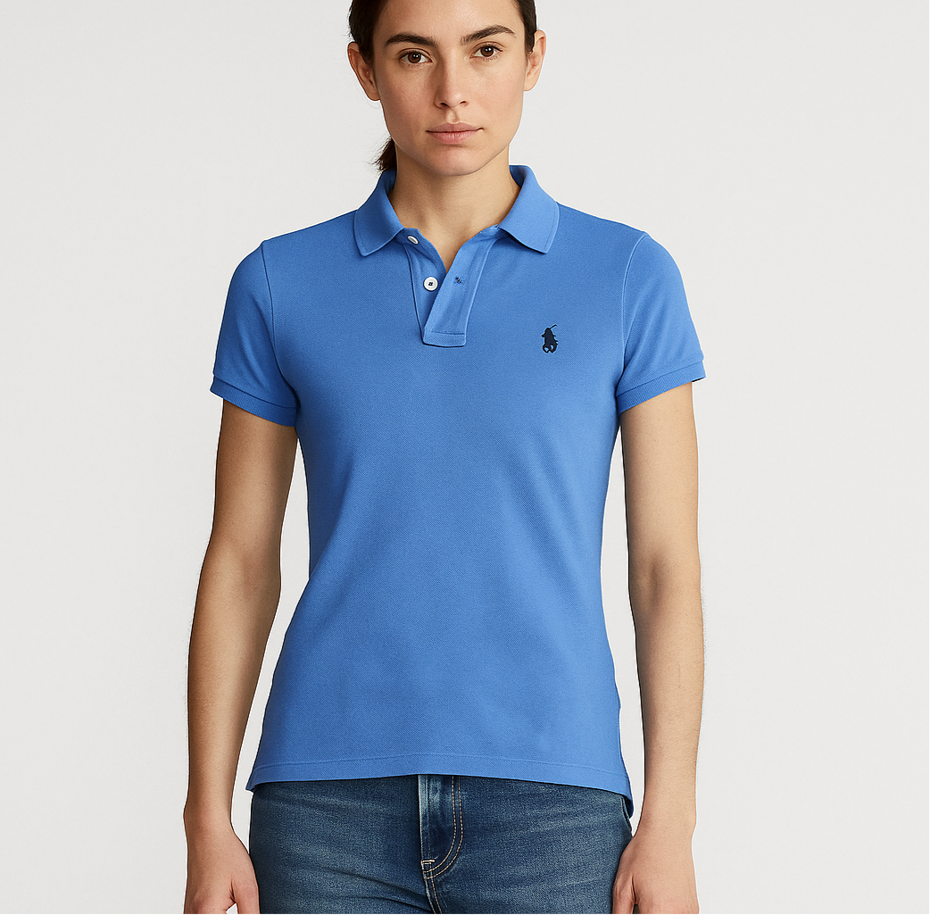 Camiseta de mujer Polo Ralph Lauren 🏇🏼 color celeste oscuro Talla M Entalle Clásico