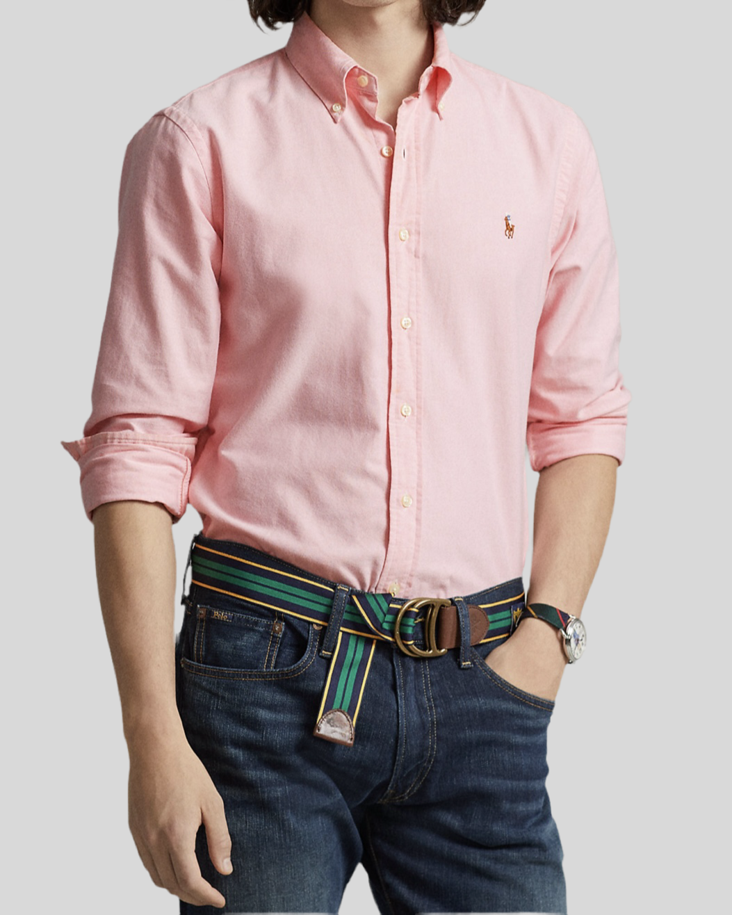 Camisa de botones Polo Ralph Lauren 🏇🏼 Oxford en color rosado claro Talla XXL Entalle Clásico