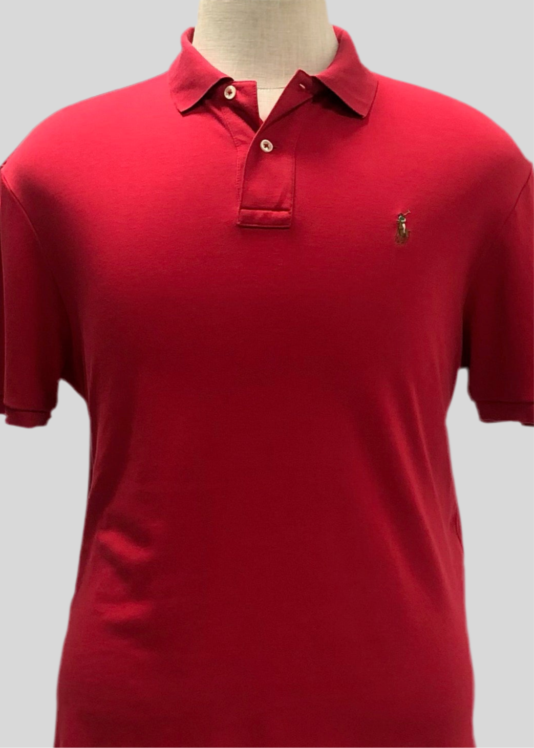 Camiseta Polo Ralph Lauren 🏇🏼 Pima color rojo Talla L Entalle Regular