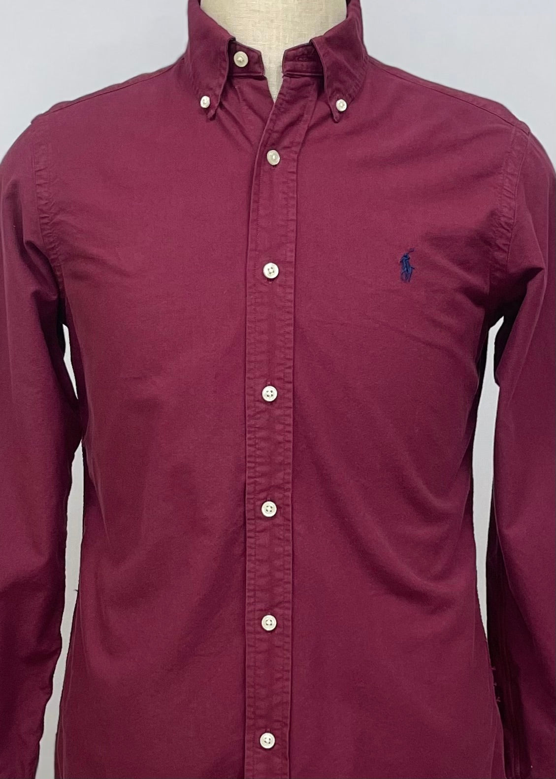 Camisa de botones en color rojo oscuro Oxford Polo Ralph Lauren 🏇🏼 Talla M Entalle Custom Fit