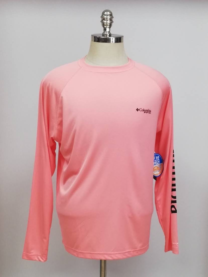 Camiseta cuello redondo Columbia 🔷 color rosado claro manga larga Talla S