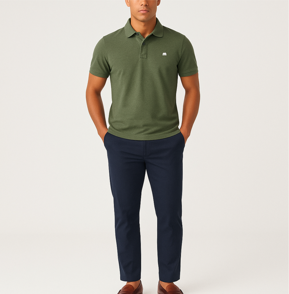 Camiseta Polo Banana Republic color verde oliva Talla M Entalle Regular