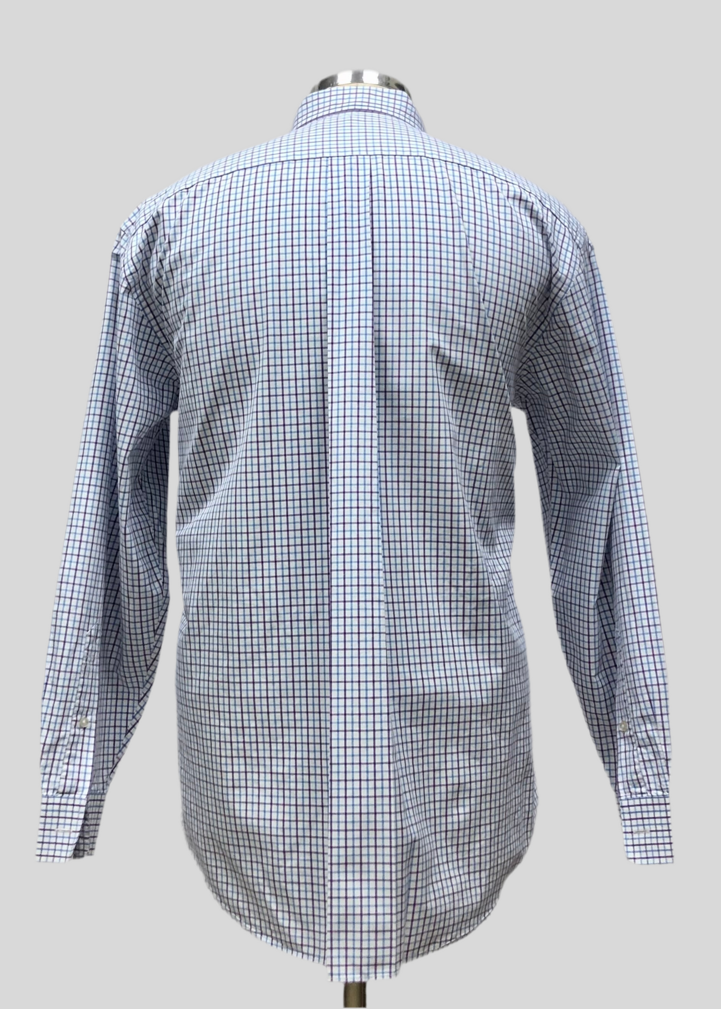 Camisa Vineyard Vines 🐳 blanca con cuadros en color azul y morado Talla L Entalle Regular