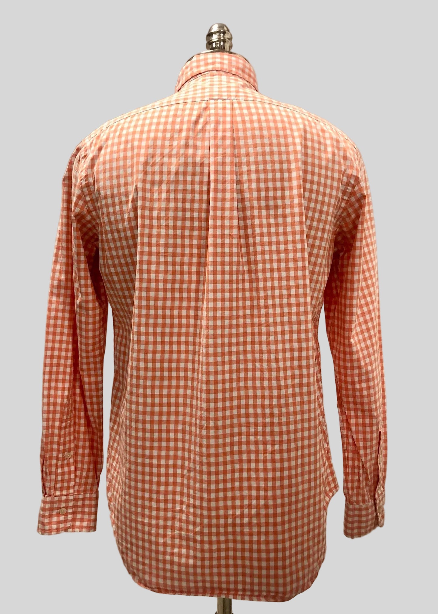 Camisa de botones Polo Ralph Lauren 🏇🏼 con patron de cuadros gingham naranja y blanco Talla M Entalle Regular
