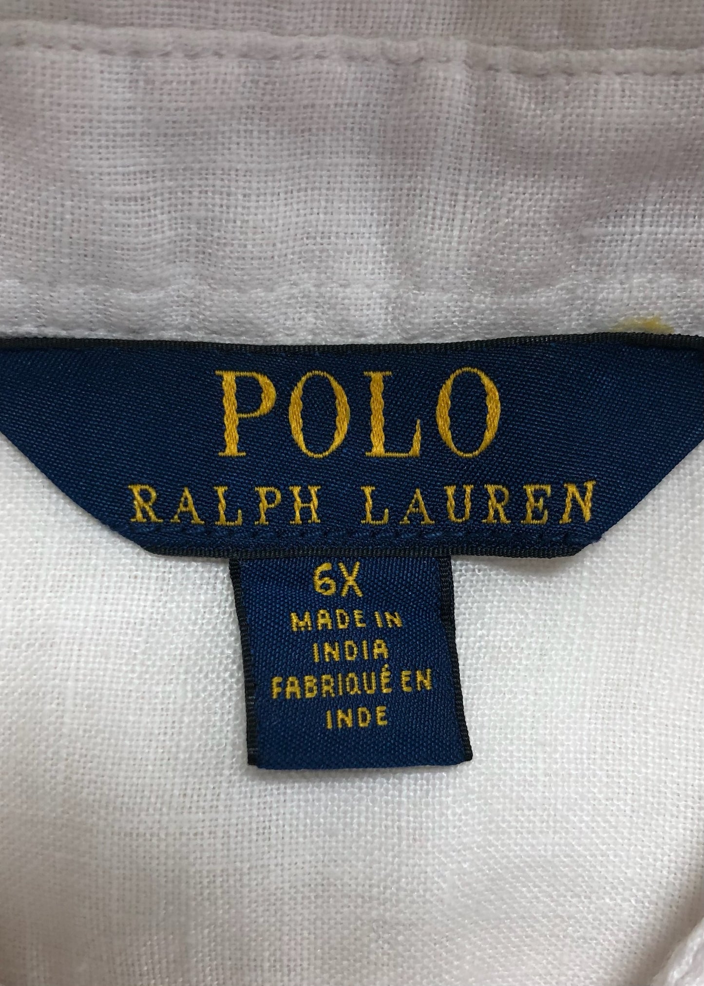 Vestido de niña Polo Ralph Lauren🏇 De lino en color blanco con degradado en rojo Talla 6