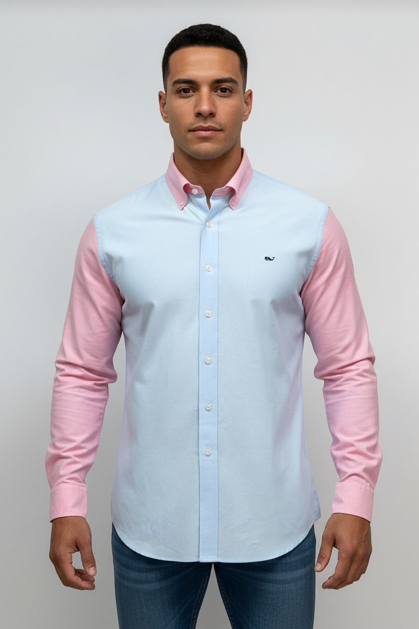 Camisa de botones Vineyard Vines 🐳 Oxford con franjas multicolor Talla S Entalle Slim Fit