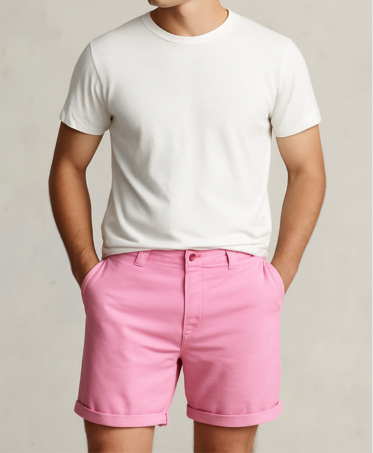 Short Casual Polo Ralph Lauren color rosado claro Talla 36
