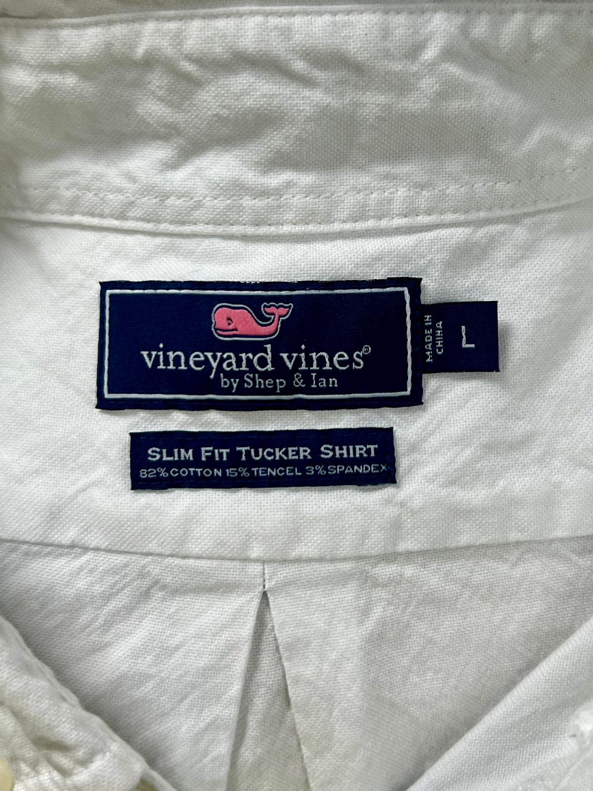 Camisa de botones Vineyard Vines 🐳 Oxford Color blanco Talla L Entalle Slim Fit