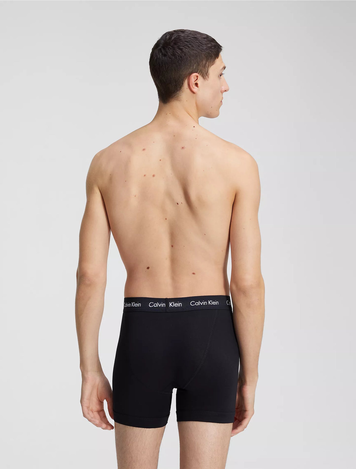 Paquete de 3 Calzoncillos tipo Boxer Calvin Klein Cotton Stretch en color negro - Tela ligera en Talla S