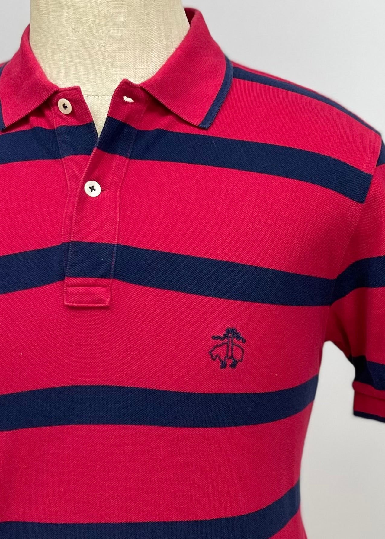 Camiseta Polo Brooks Brothers 🐑 con patrón de rayas rojo y azul navy Talla M Entalle Regular