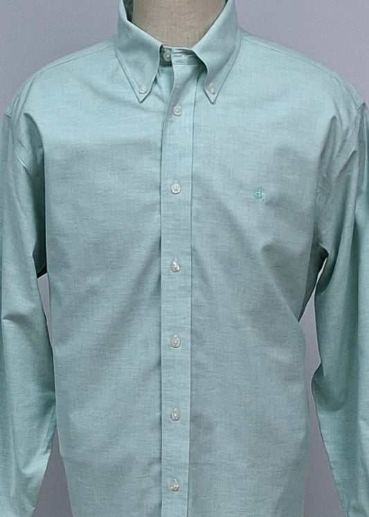 Camisa Brooks Brothers 🐑 color verde claro tornasol Talla XL Entalle Regular