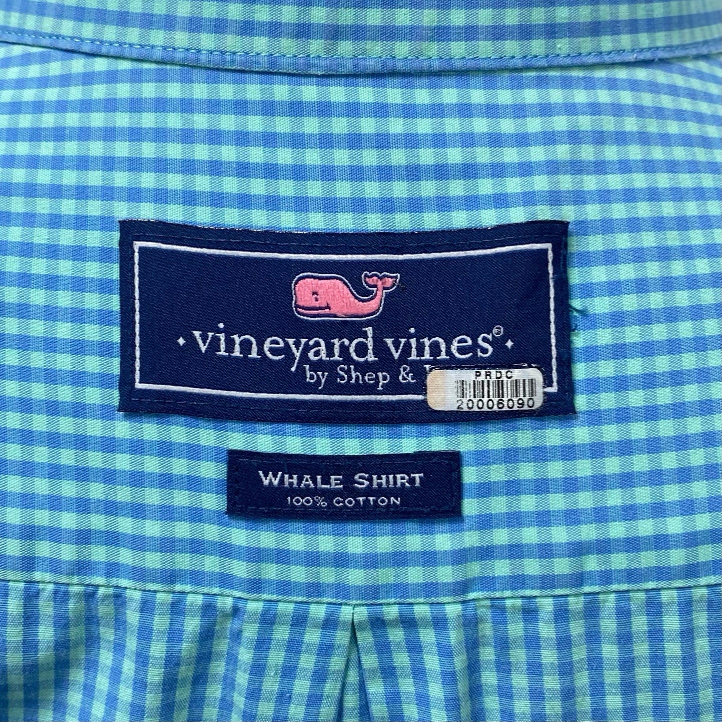 Camisa de botones Vineyard Vines 🐳 con patrón de cuadros en color azul y turquesa Talla XL Entalle Regular