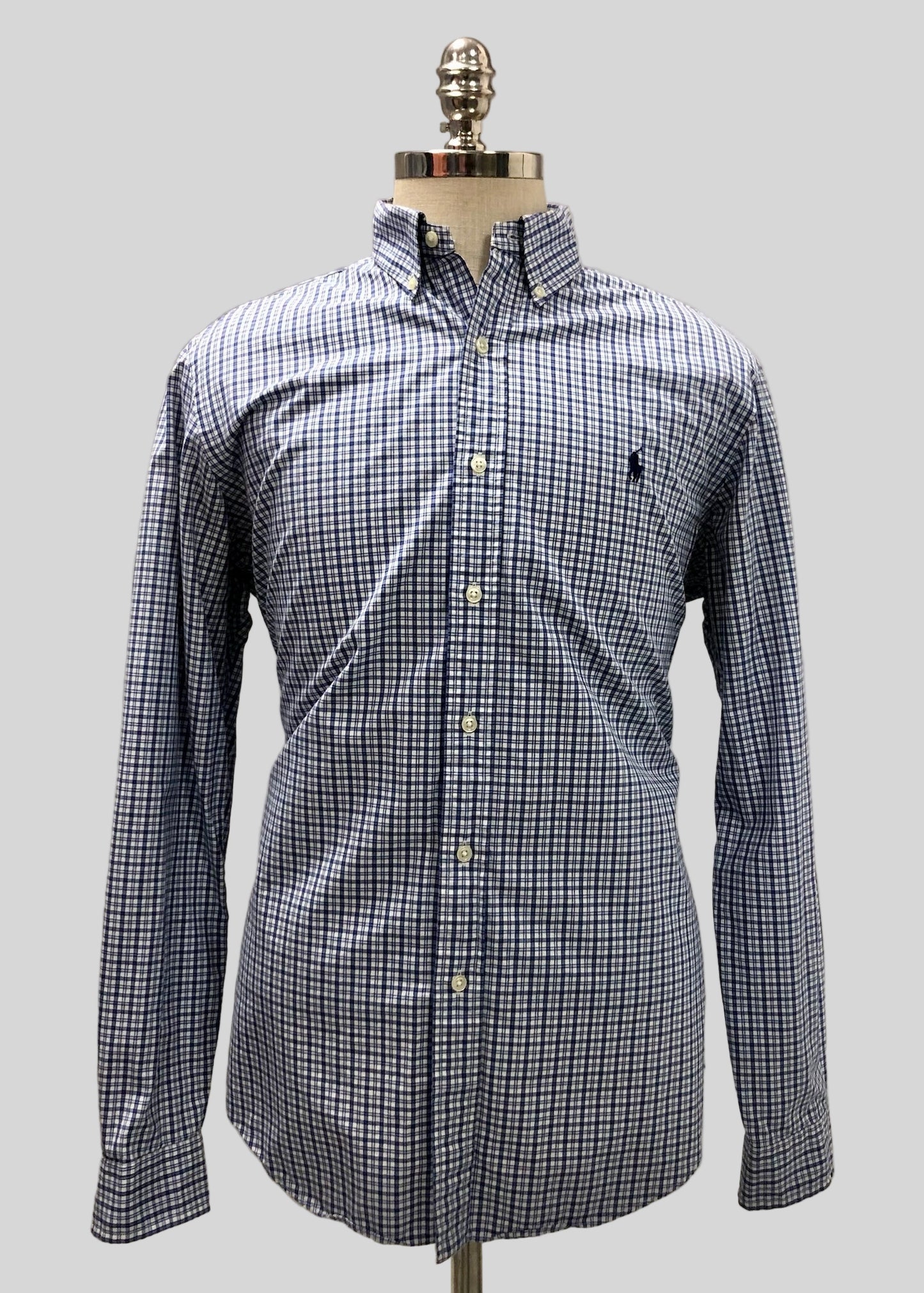 Camisa de botones Polo Ralph Lauren 🏇🏼 de cuadros azul navy y blanco Talla L Entalle Regular