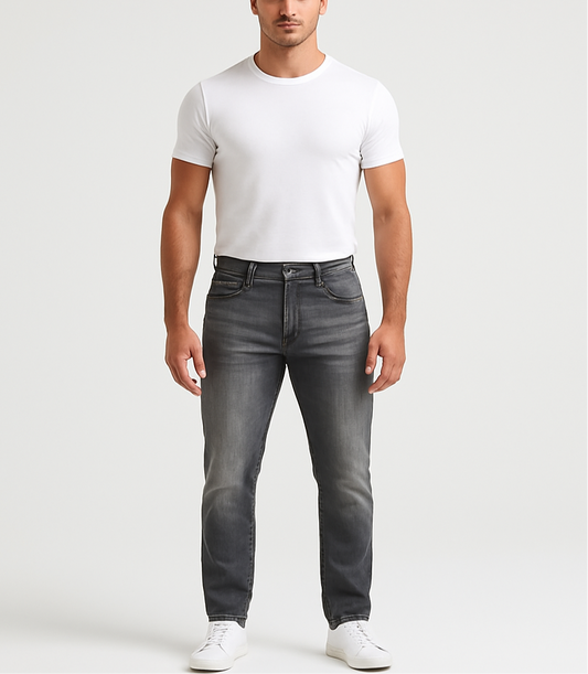 Pantalon jeans color gris oscuro Perry Ellis Talla 34x32 Corte Slim Fit