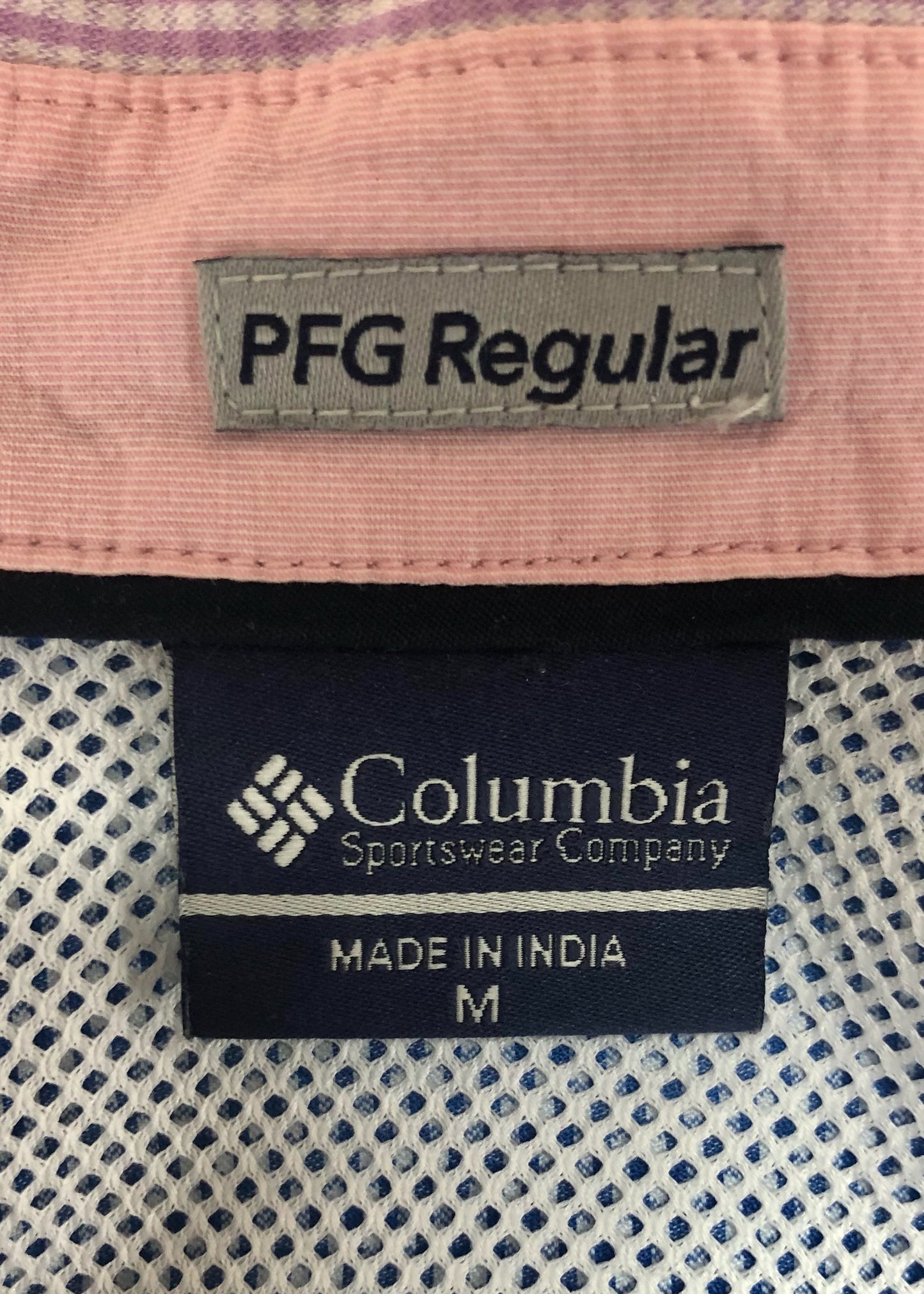 Camisa Columbia 🔹 De cuadros en color lila, rosado y azul Talla L