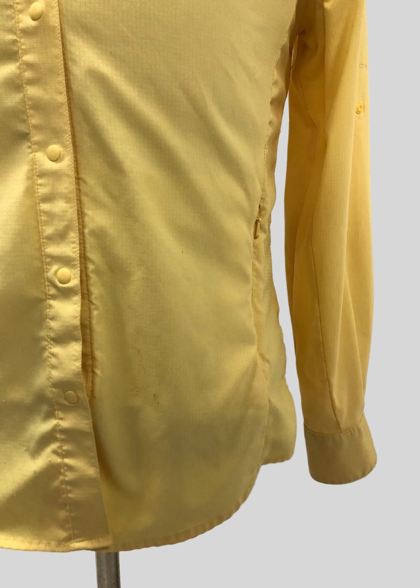 Camisa de mujer Columbia 🔹color amarillo claro con Omni Shade Manga larga Talla S (ver descripción)