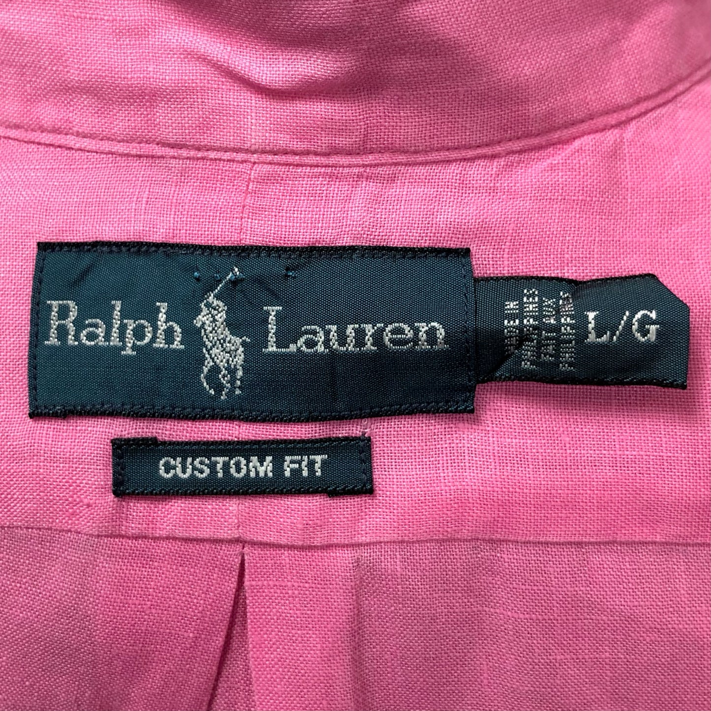 Camisa de botones Polo Ralph Lauren 🏇🏼 De Lino en color rosado intenso Talla L Entalle Custom Fit