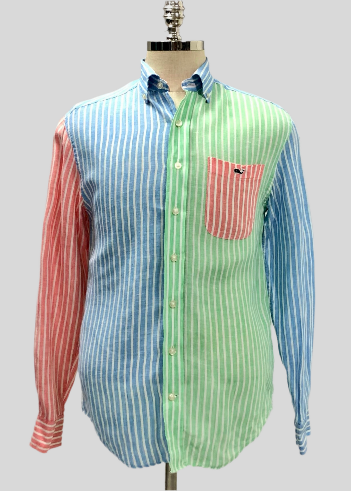 Camisa de botones Vineyard Vines 🐳 De Lino con patrón de rayas multicolor Talla S Entalle Clásico