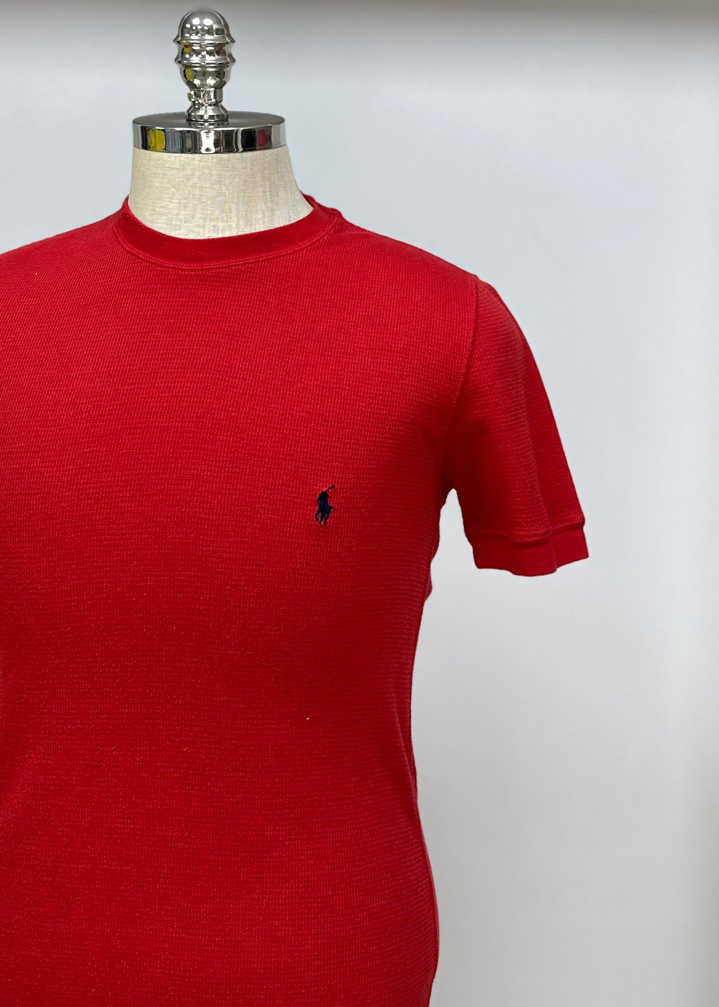 Camiseta cuello redondo Polo Ralph Lauren 🏇🏼 Waffle color rojo manga corta Talla S