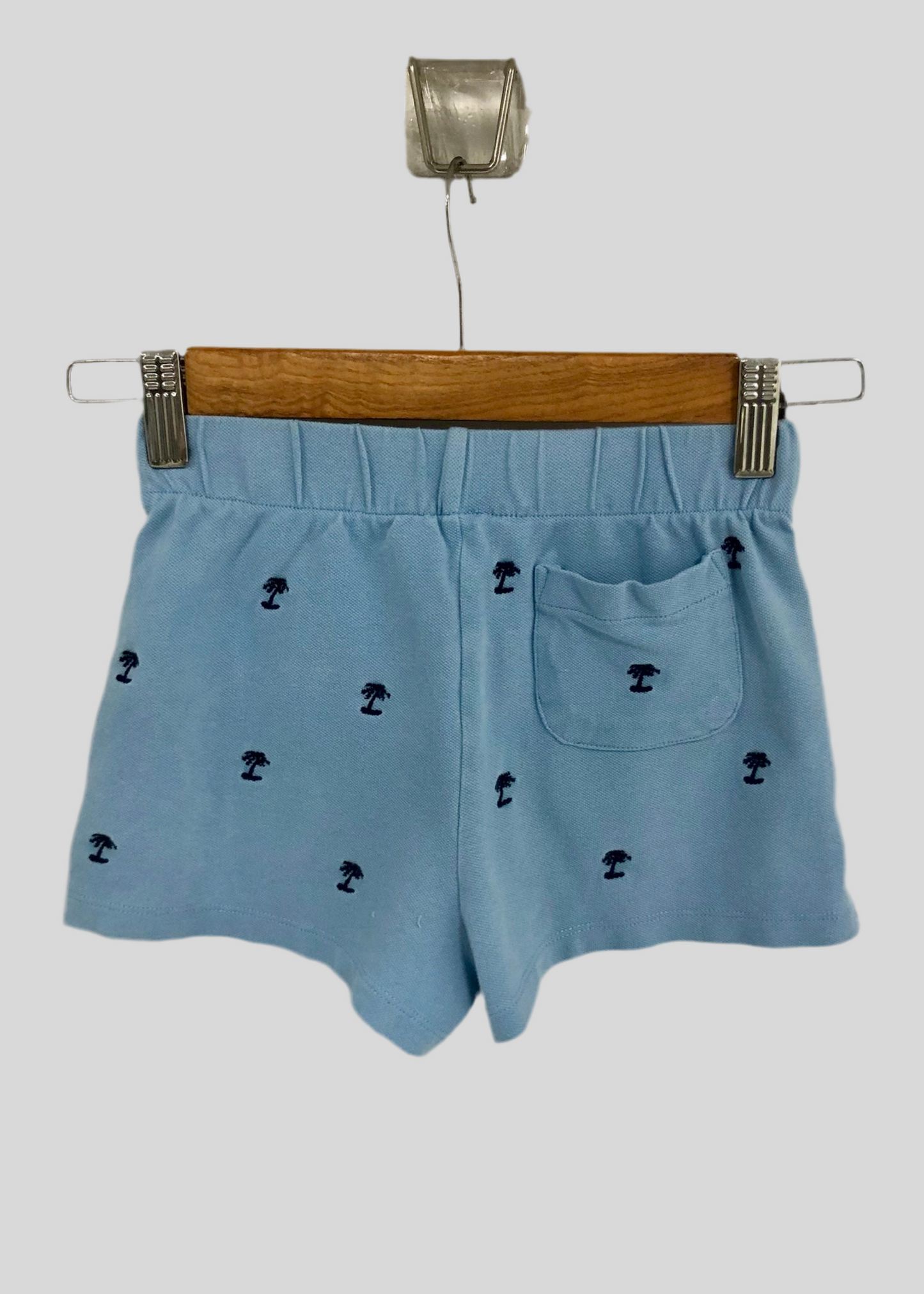 Short lounge de niña Polo Ralph Lauren 🏇 color celeste con diseño de logos Talla 7