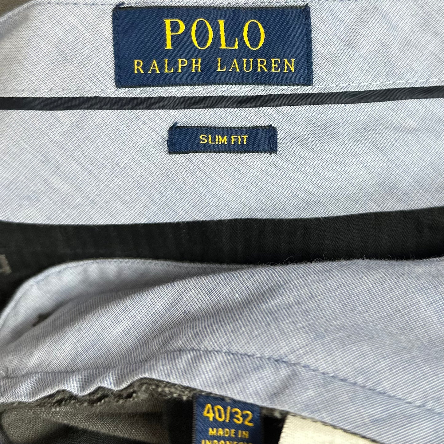 Pantalon casual Polo Ralph Lauren 🏇🏼color gris Talla 40x32 Corte Slim Fit